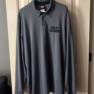Harley Davidson XXL long sleeve performance shirt 1/4 button collar.